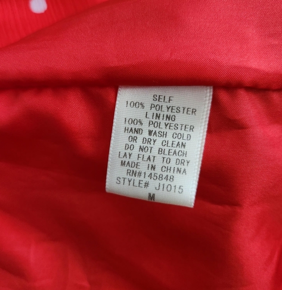 Everly Retro Red Orange & White Polka Dot Jumpsuit Size Medium - Picture 9 of 9